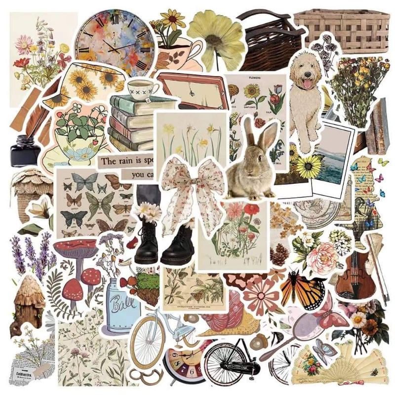 TC050- 50pcs Vintage Sticker Decal Waterproof Vinyl Graffiti Sticker ...