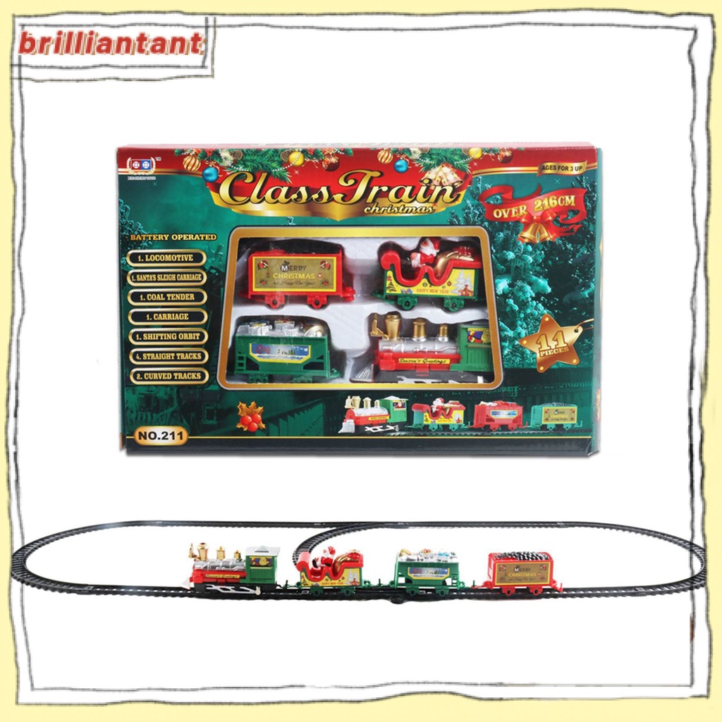 Christmas Electric Train Set Mini Santa Claus Rail Car Creative