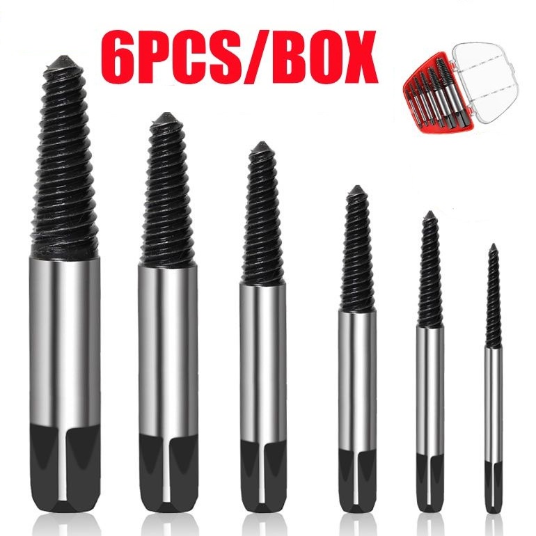 6pcs broken screw extractor drill bits guide damaged bolt remover