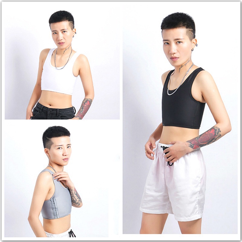 Classeur Poitrine BaronHong - Pour Transgender/FTM - Coton Élastique - Aplatissement Naturel