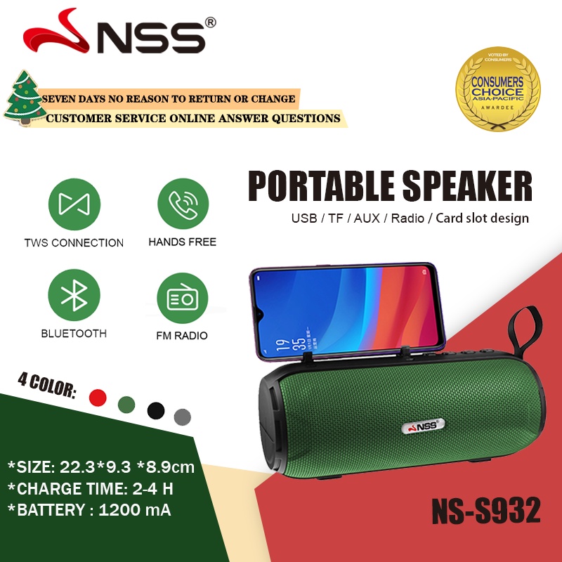 NSS MINI Speaker with Bluetooth Wireless Speaker TWS/USB/FM Function ...