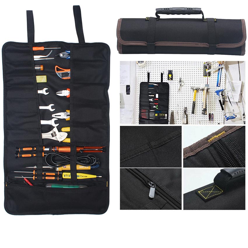 Oxford Canvas Tool Roll Bag Handles for Electrician Computer Repair ...