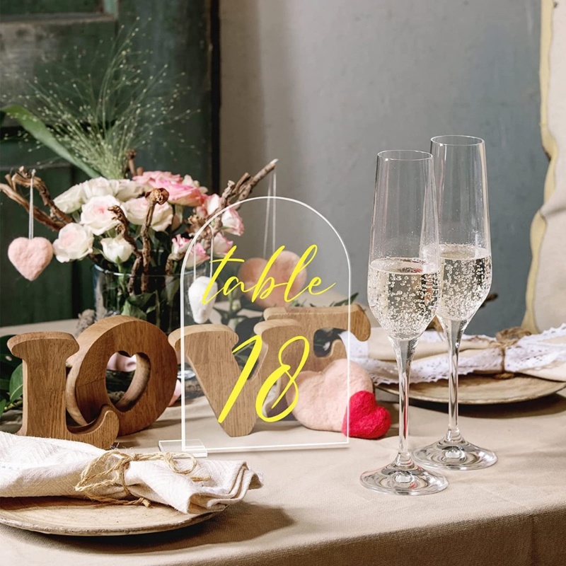 blg Arch Shape Acrylic Seat Sign Wedding DIY Signage Dining Table Blank ...
