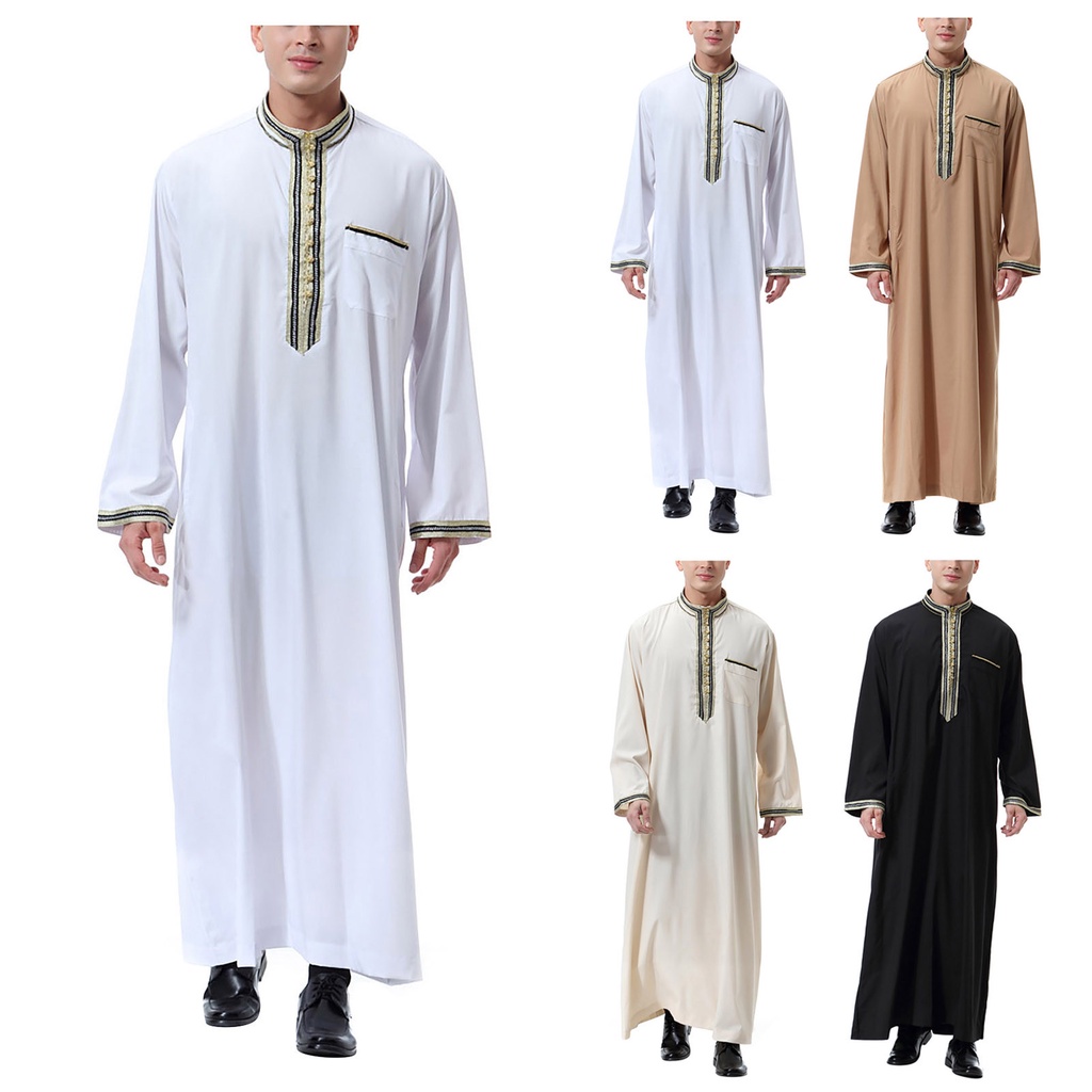 Ramadan 1piece Men's Jubba Thobe Kaftan Long Pakistan Qatar Abaya ...