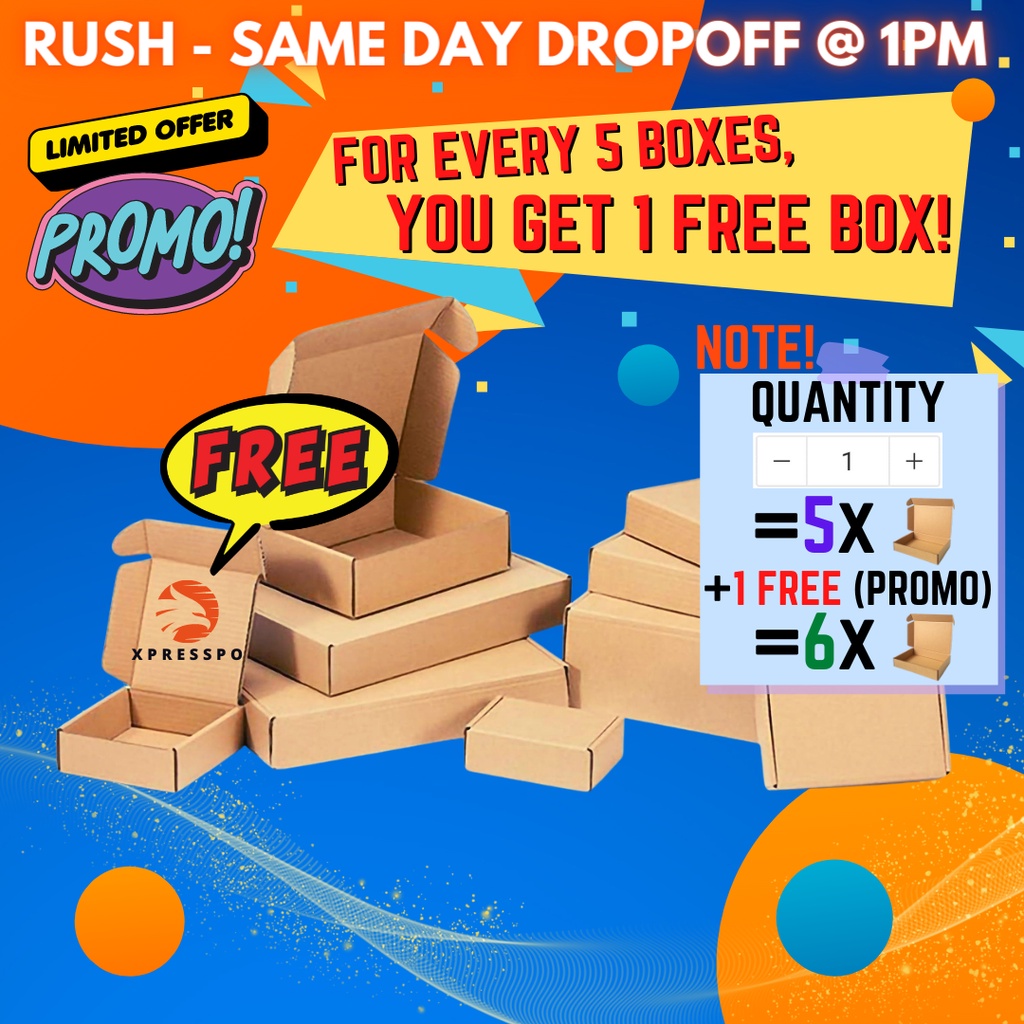 ♦️[5 +1 Free] MAILER BOXES (1 PM DROPOFF) Cardboard Carton Gift Box