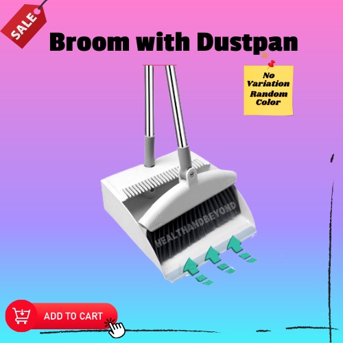 Broom and Dustpan SelfCleaning with Dustpan Teeth,, Tall Broom and Upright Dust Pan Shopee
