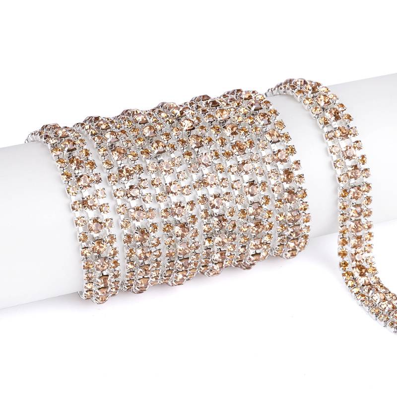 QIAO 1Yard Rhinestones Trimming Chain Crystal Glitter Stones Sewn ...