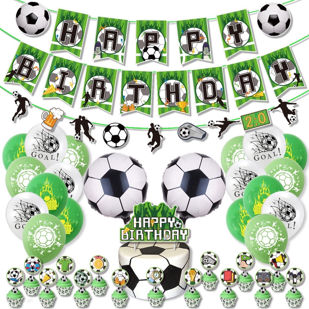 Football Soccer Theme Party Decoration Set Happy Birthday Banner Flag ...