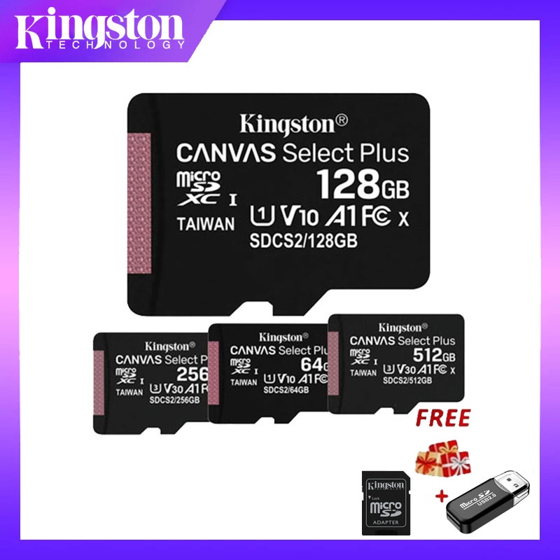 Kingston Memory Card SD Class 10 Flash 256GB 512GB 32GB 64GB TF 64GB