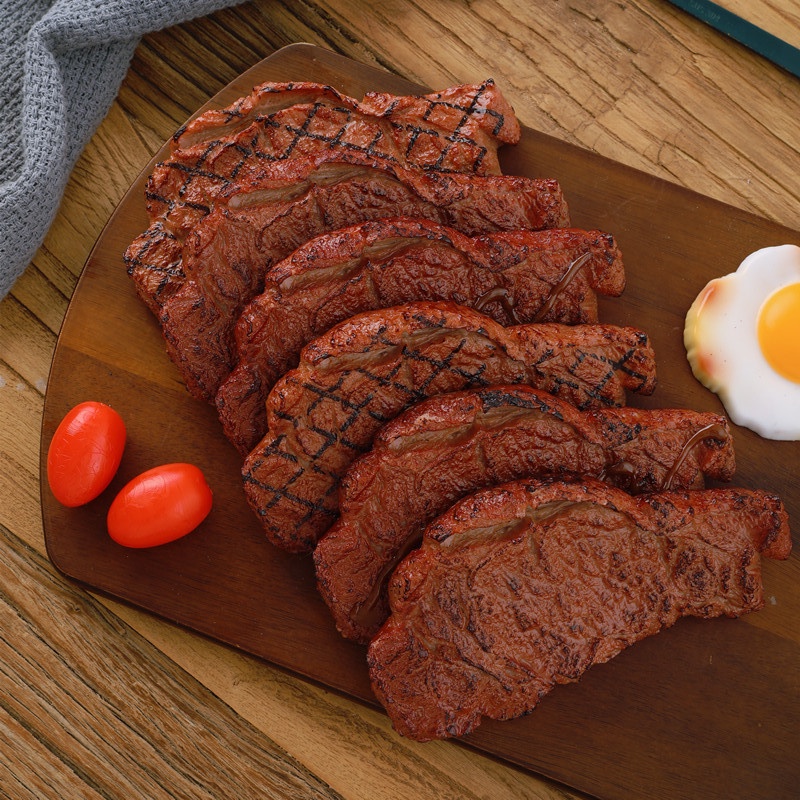 P PVC Simulation Food Play Accessories DIY Model Steak Grill Live ...