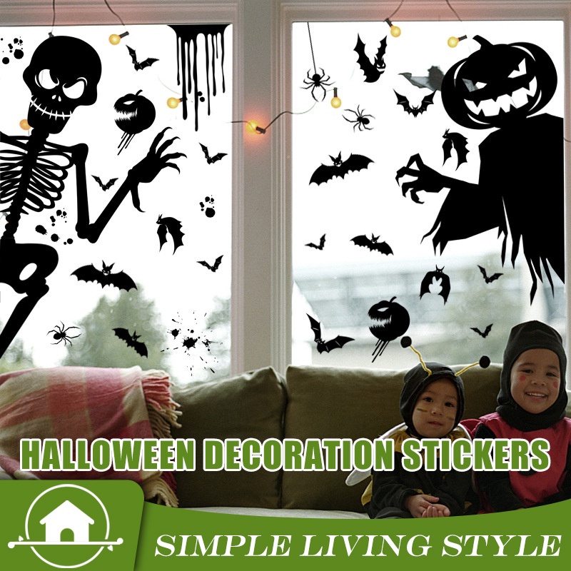 Halloween Window Sticker Ghost Monster Shadow Window Sticker Party ...