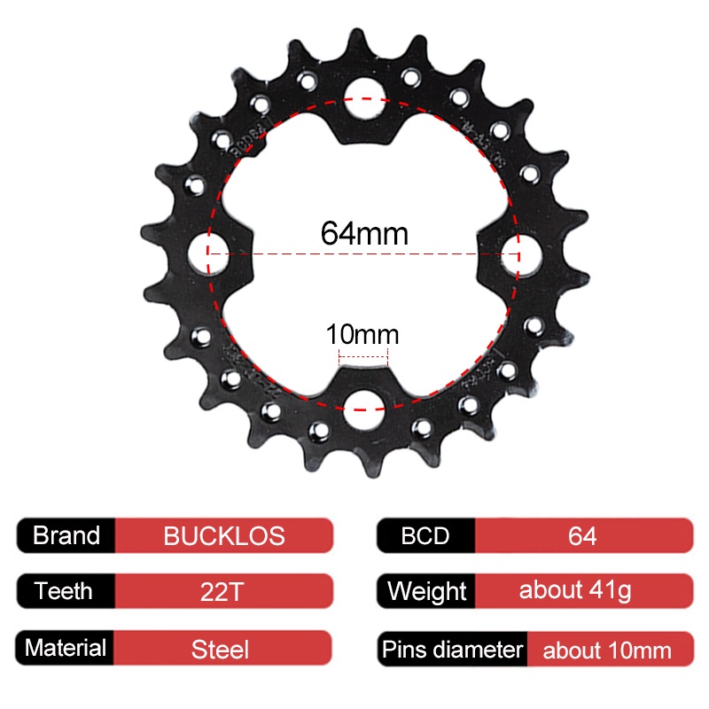 BUCKLOS 3x Chainring 104bcd 64bcd Triple Speed Mountain Bike Sprocket