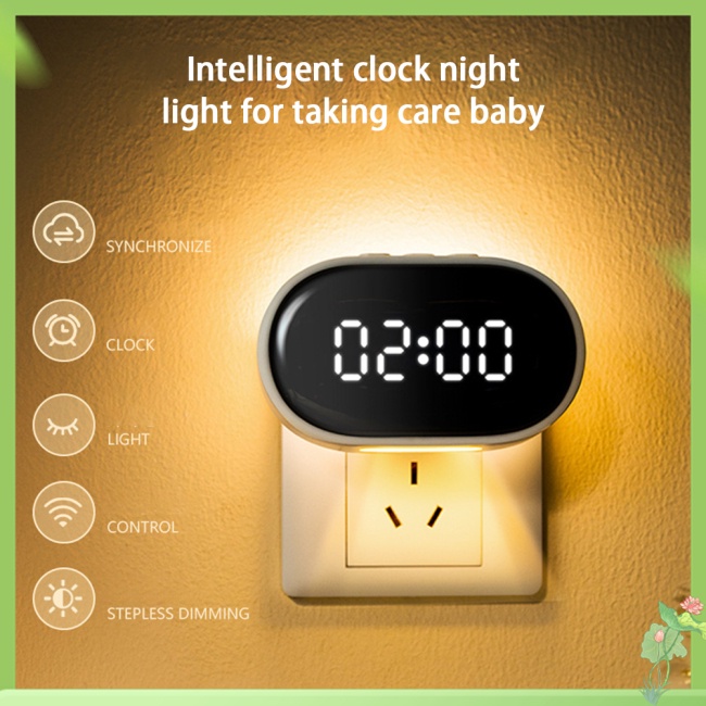 MY Led Clock Night Light With Remote Control 3level Timing Dimming App