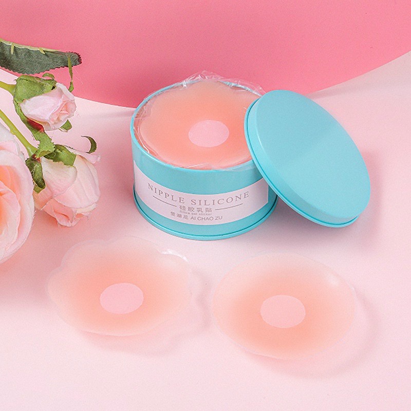 Silicone breast pads, nipple stickers Box of 5 bag for multiple use ...