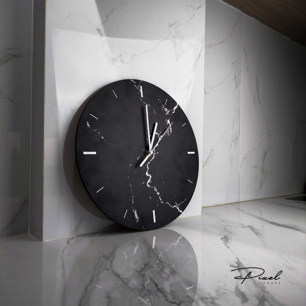 Luxury Marble Texture Wall Clock / MDF Material / Diameter 30cm