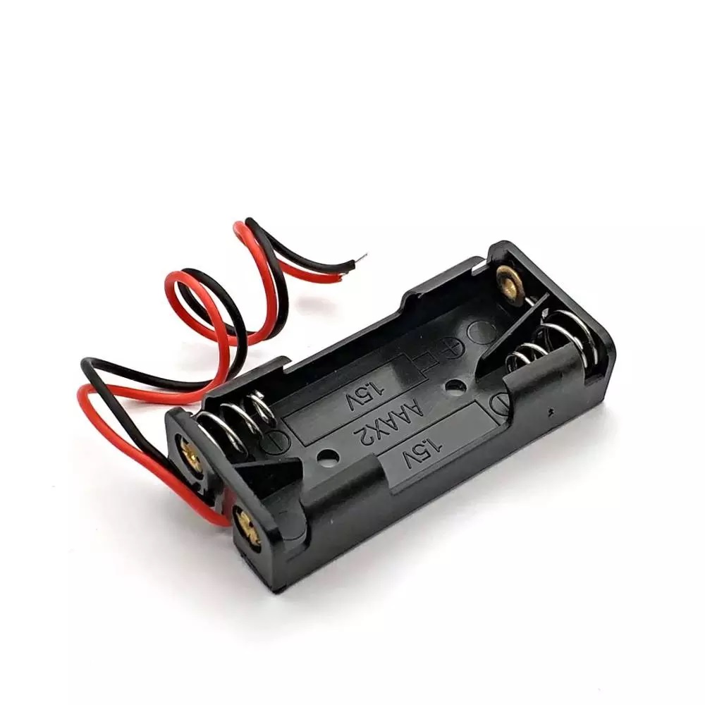 Batter Holder 2 x AAA 1.5V Plastic Black Spring Battery Storage Case ...