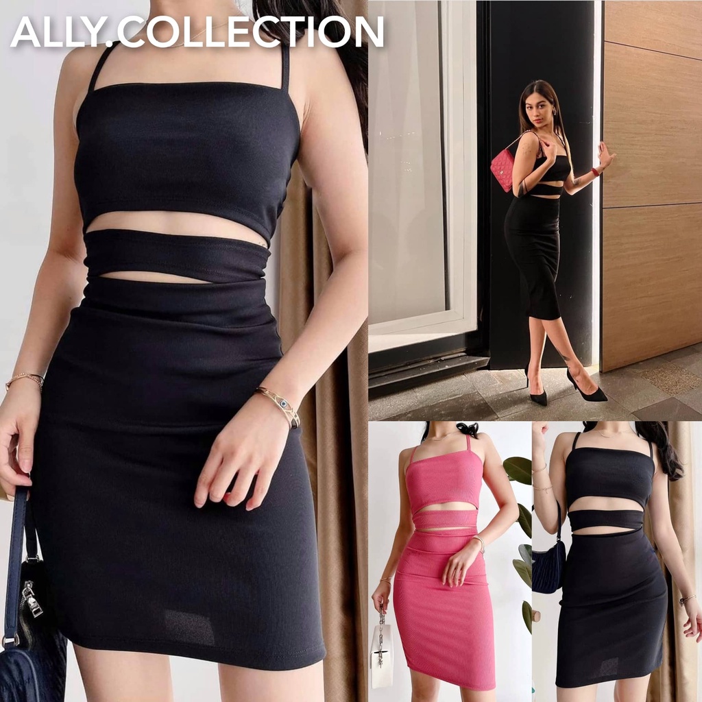 Bodycon dress with stomach cut out sale