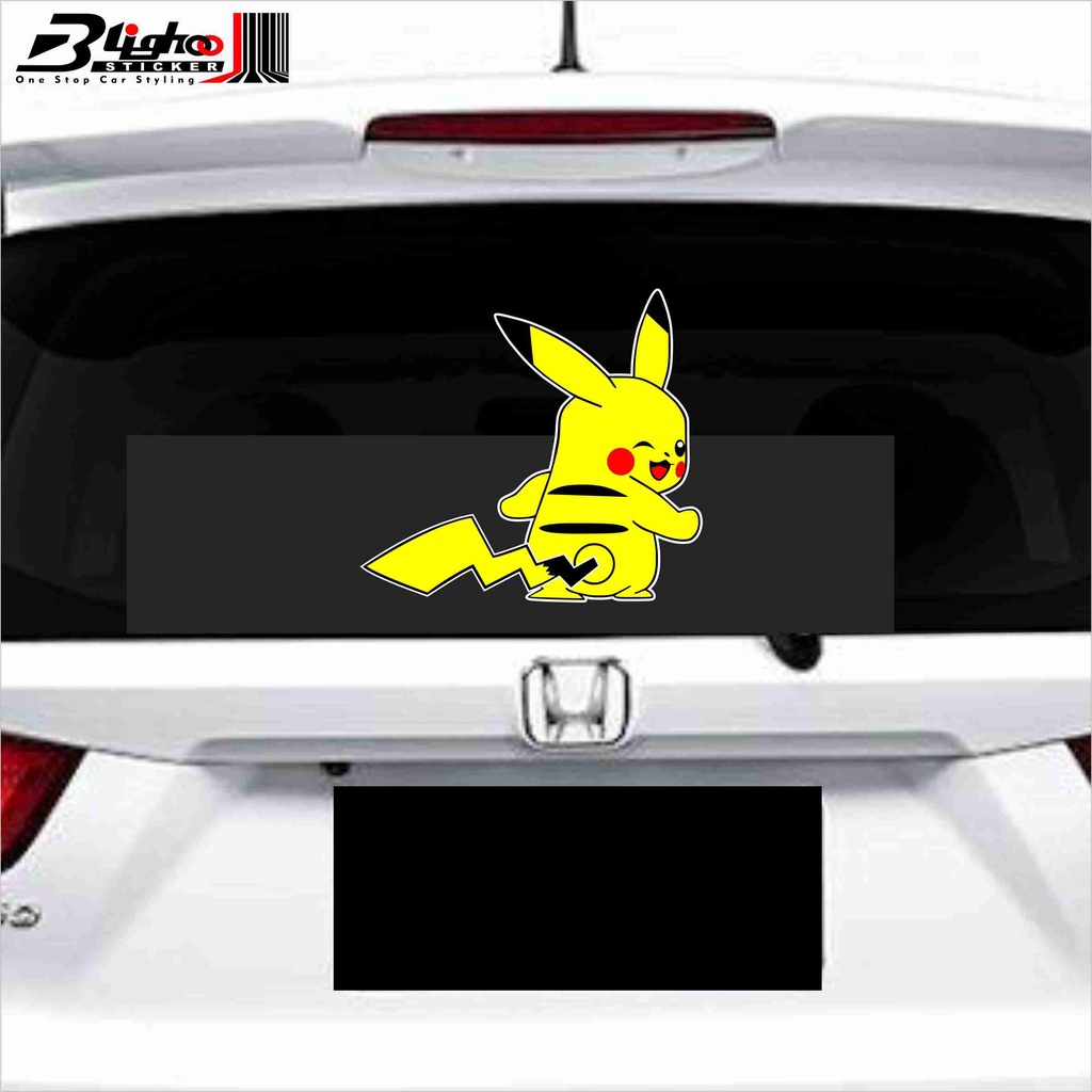 PIKACHU CAR CUTTING STICKER, CUTE, QUALITY CAR WINDOW WIPER STICKER ...