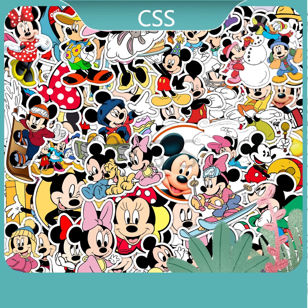 CSS.50Pcs/Set Mickey Graffiti Waterproof Sticker Cute Cartoon DIY ...