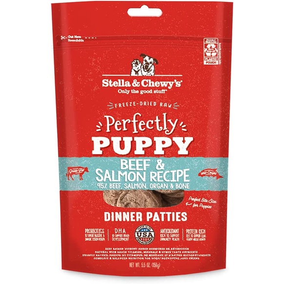 Stella & Chewy's Dinner Patties For Puppies Beef & Salmon Flavor 156g