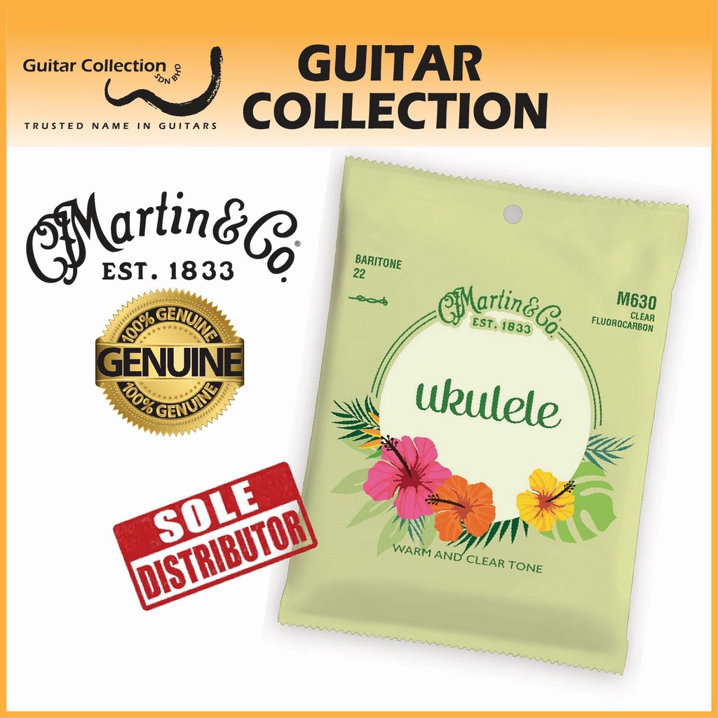Martin M630 Baritone Ukulele Strings Clear Fluorocarbon Modified True