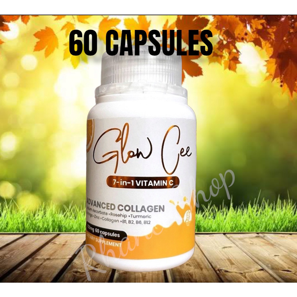 Glow Cee Advanced Collagen for Hair, Skin, and Nails 7in1 Vitamin C/ 700mg 60 Capsules Shopee