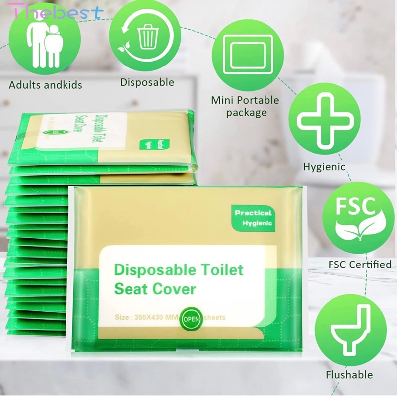 Thebest 10pcs/sheets Flushable Travel Disposable Toilet Seat Covers for
