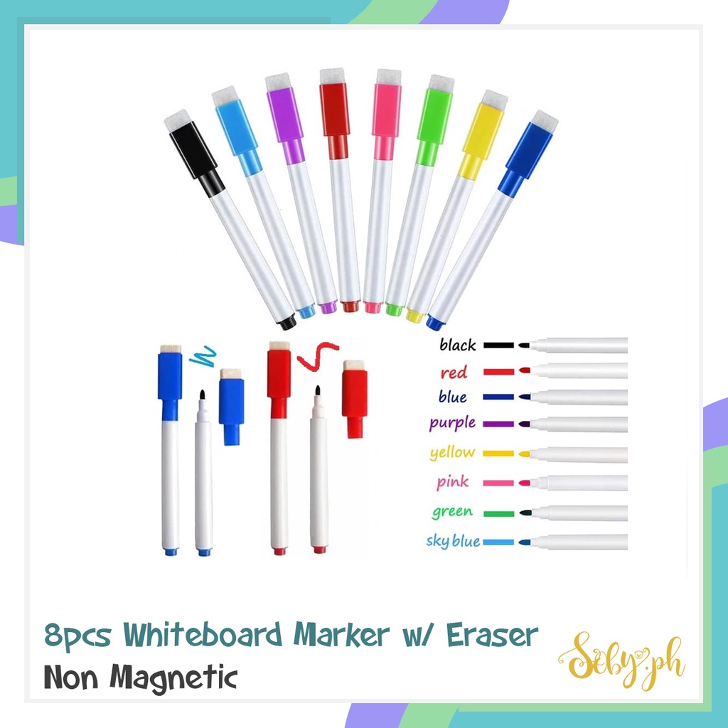 SOBY PH- DIY 8pcs magnetic Colorful Whiteboard Marker Pen Marker with ...