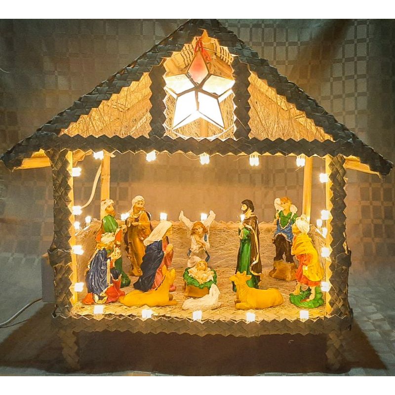 Christmas Belen Decor w/ Light - Nativity Set | Shopee Philippines