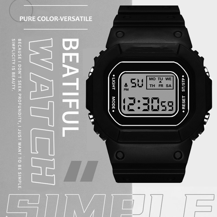 Sport Wrist Watch Cute Waterproof Korean Simple Digital Watch for Men