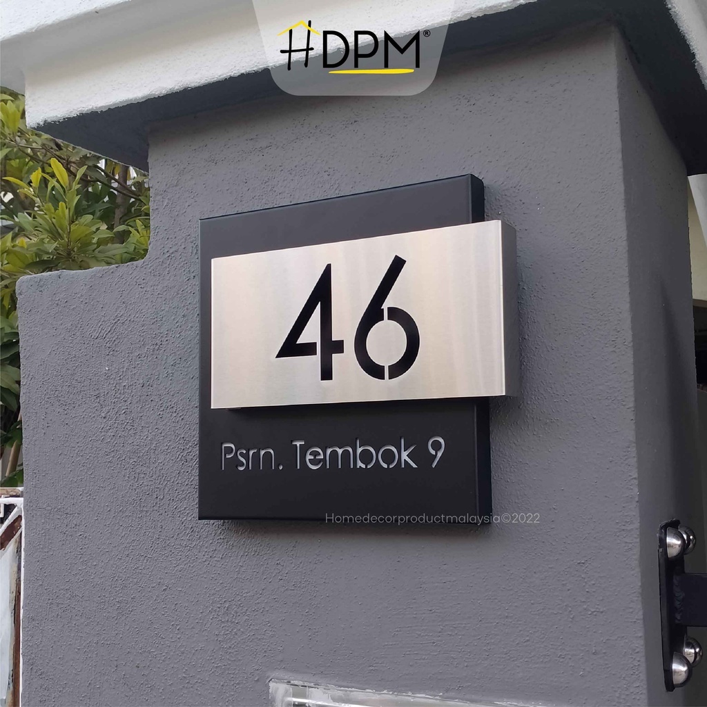 Modern Solid Metal Double Edge Folding ver2 House Number Plate Address