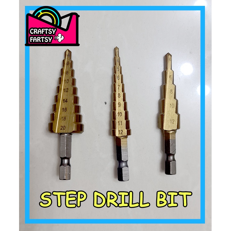(PER SET) 3PCS/Set Hexagonal Shank Ladder Drill Bit Step Drill Pagoda ...