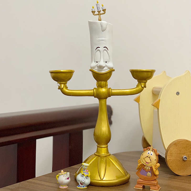 Disney Beauty and the Beast Cogsworth Clock Candlestick Candle Lumiere