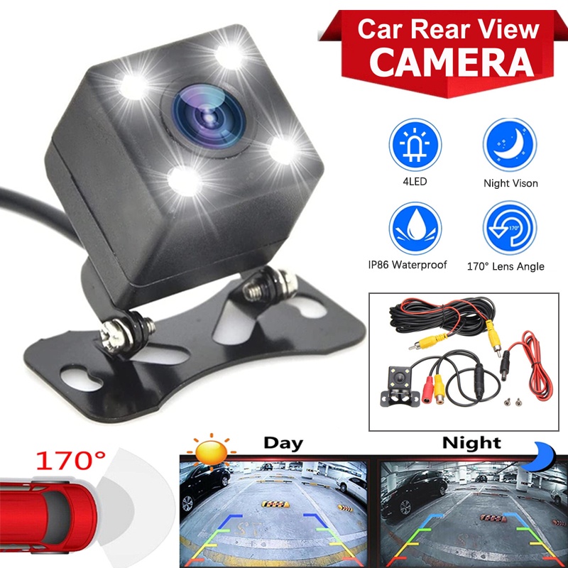 4LED Car Rear View Camera CCD Night Vison 140~170 Degrees Wide Angle ...