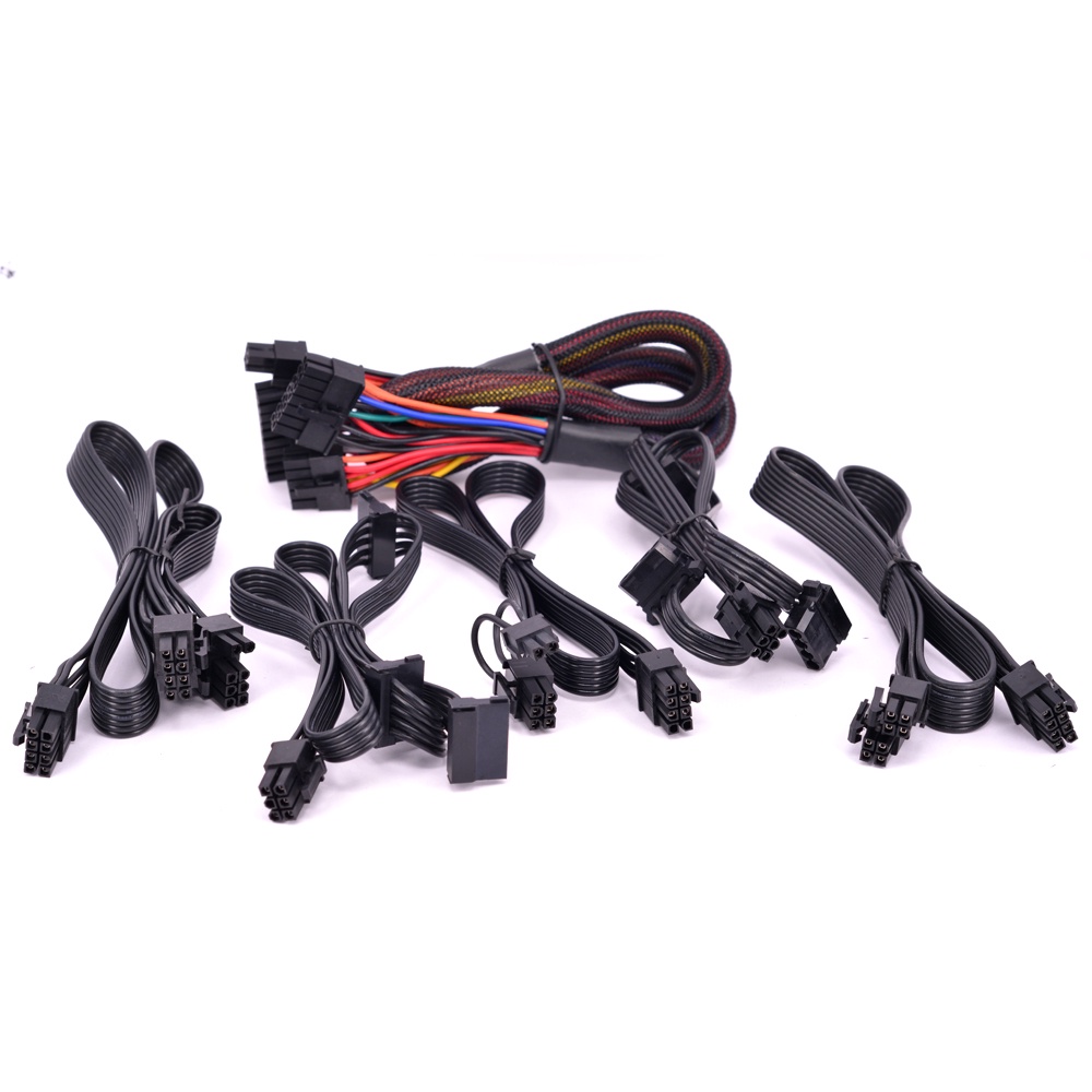PCIe 6Pin to 3 SATA Peripheral Molex GPU 8Pin to 6+2Pin CPU 4+4P ATX ...