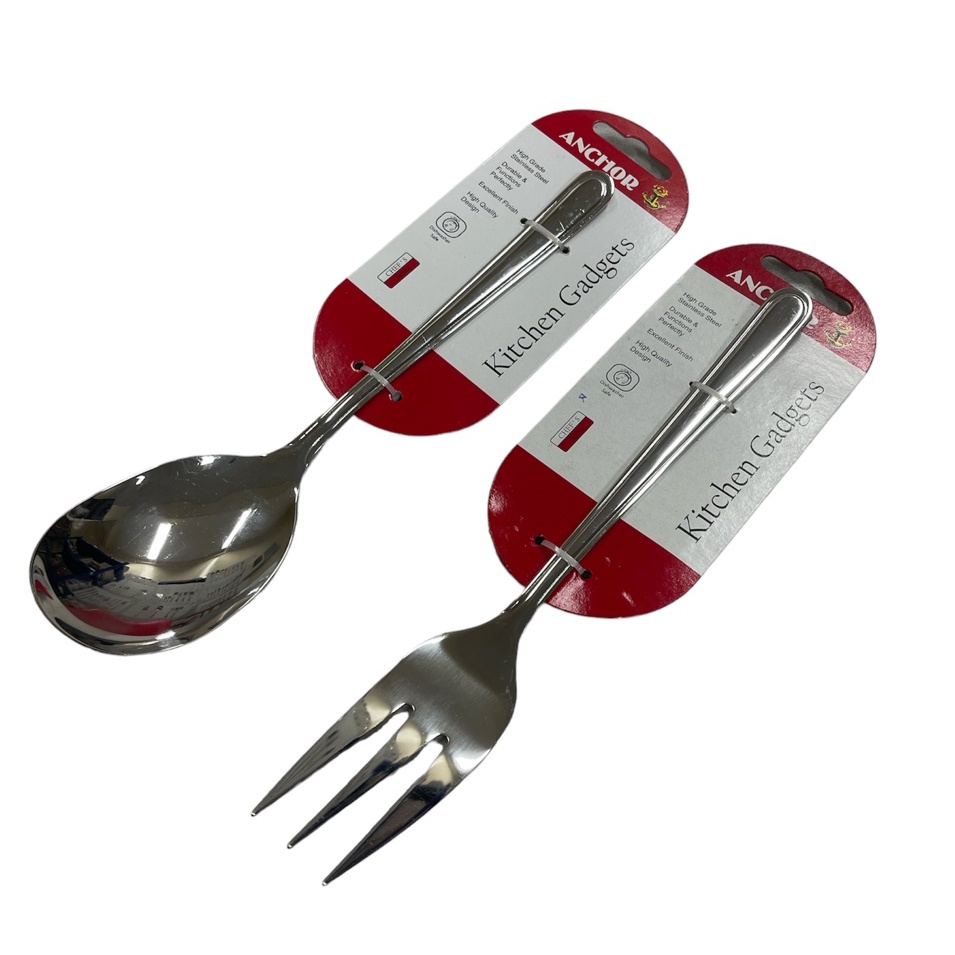 Home+ Mirror Finish Stainless Steel Serving Spoon / Fork (packaging not ...