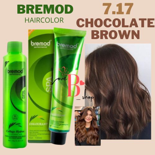 BREMOD 7.17 CHOCOLATE BROWN HAIR COLOR SET WITH OXIDIZING | Shopee ...