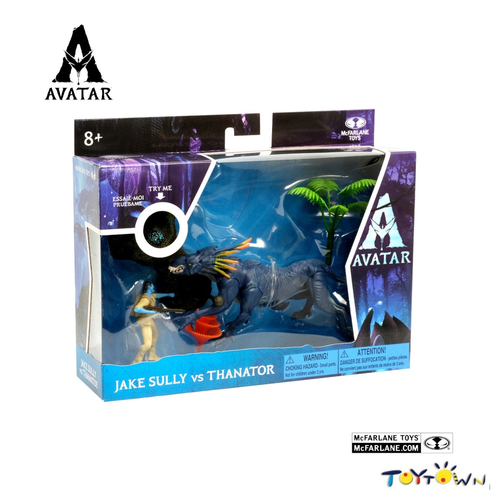BANDAI Avatar Actionfiguren – Jake Sully & Thanator Set, Mit Biolumineszenz-Effekt, 17,8 Cm