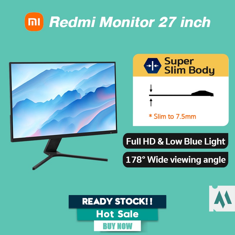 Xiaomi Redmi Monitor Inch Hz Refresh Rate P Fhd Low Blue Light Ips Srgb Slim Side