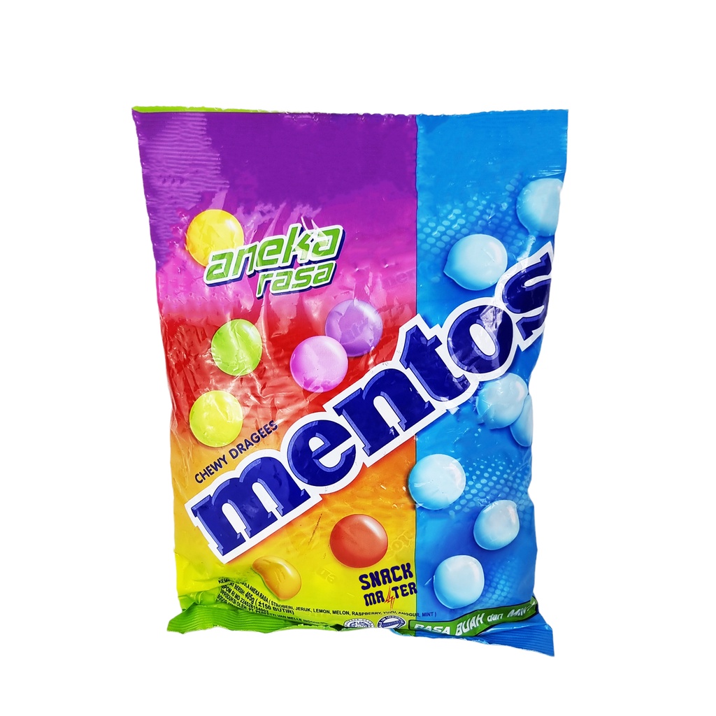 Mentos Zak Mix Candy Assorted Fruit And Mint - Netto 405 Gr (150 Grains 