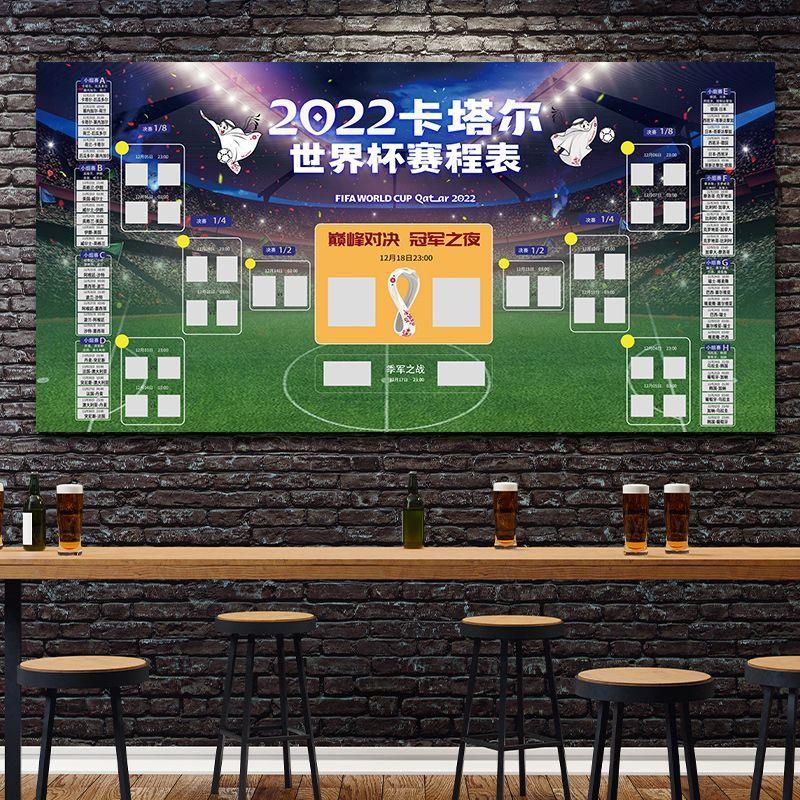 2022 Katar World Cup Competition Schedule Pair Map Football Star Poster