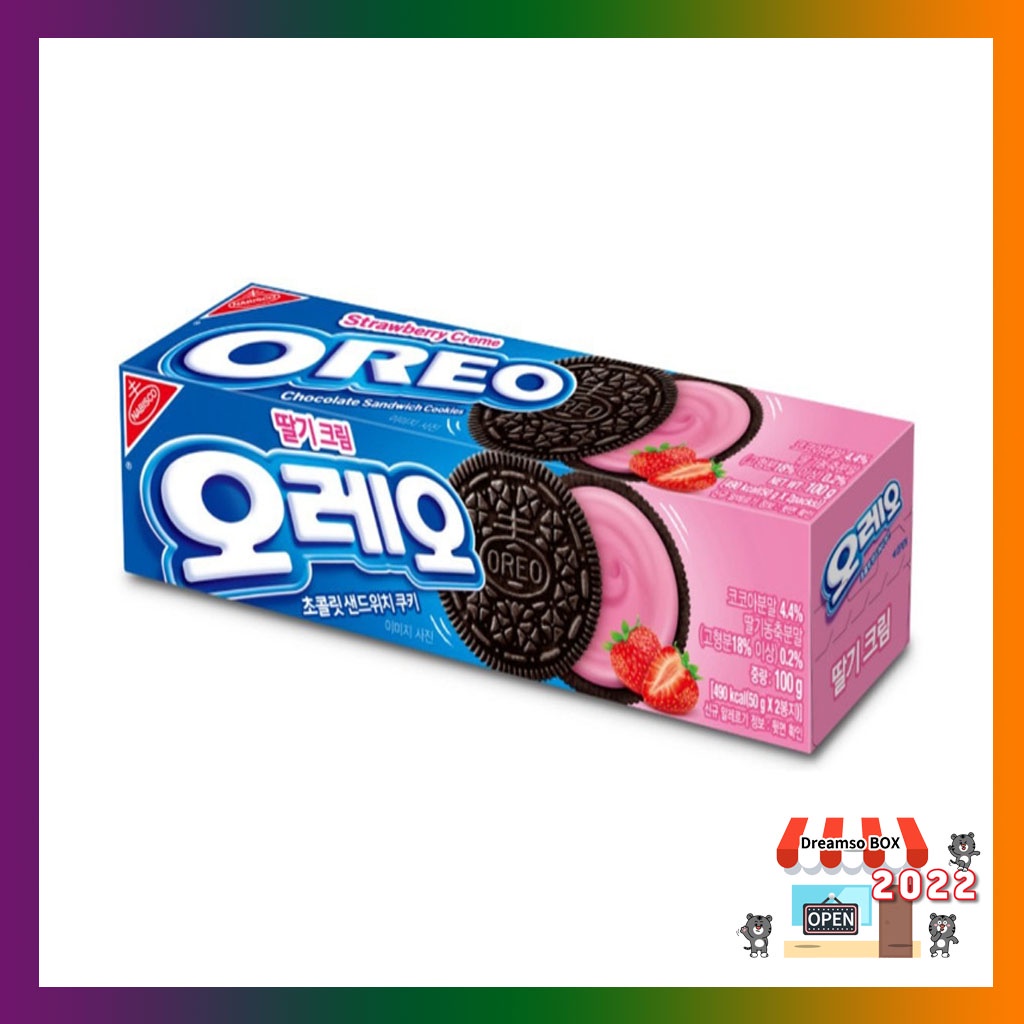 Oreo Strawberry Cream 100g/ Dessert Cookies/ Korean Snack | Shopee ...