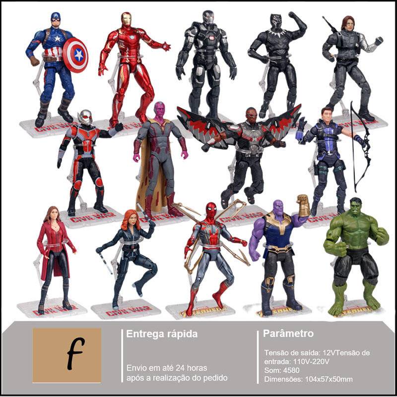 17cm Marvel Avengers 4 Spider-Man Iron Man Super Movable Model Bracket ...