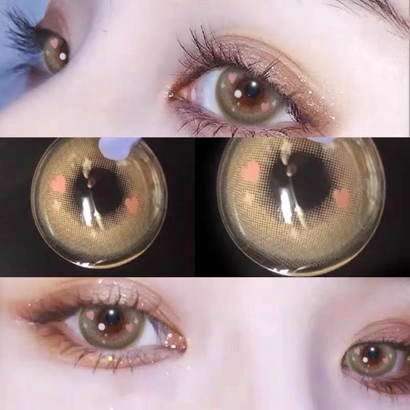 Cute Heart Brown Contact Lenses,Makeup Color Contacts | Shopee Philippines