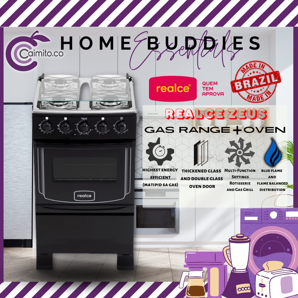 Black/Silver Realce Zeus Heavy Duty 4 Burner Gas Range / 4 Burner Gas