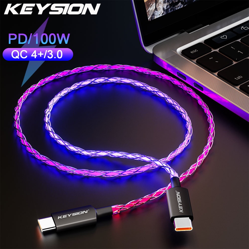 HUHOU RGB LED USB To USB C Cable 3ft - Fast Charging & Data Sync For IPhone 16/Samsung Galaxy