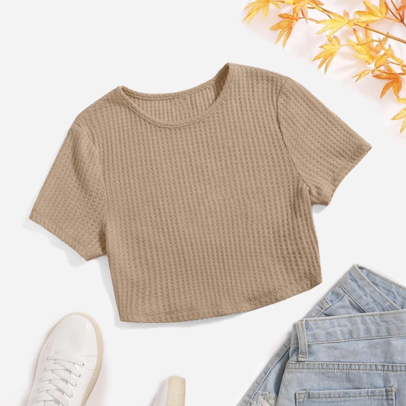 Solid Waffle Knit Top