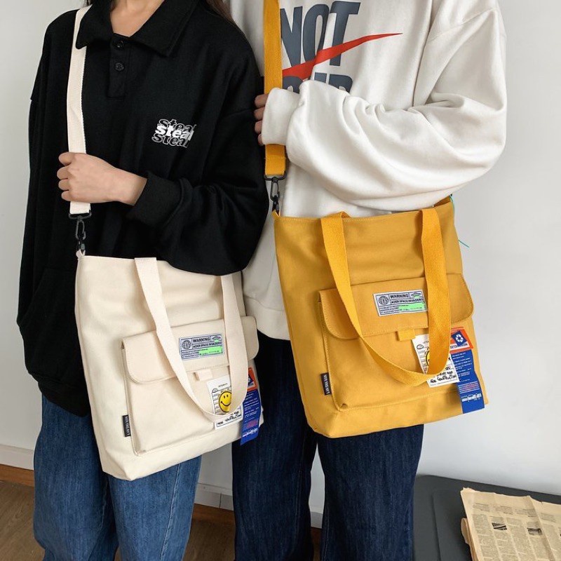 Korean Casual Simple Literary Fan Solid Messenger Bag Canvas Bag