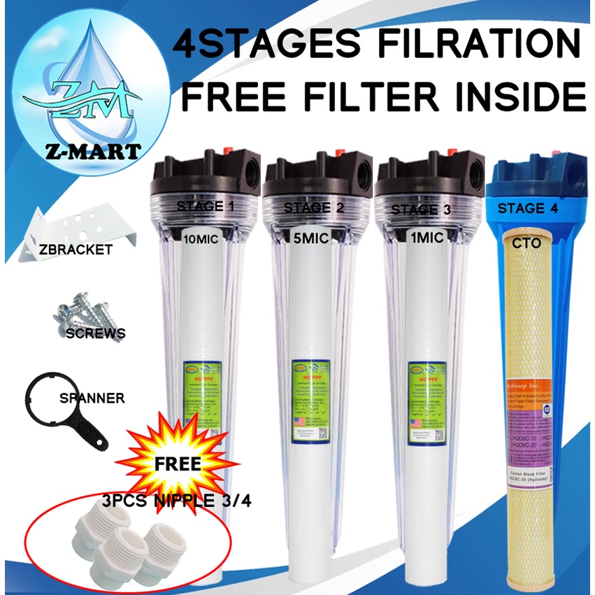 4 STAGES FILTRATION COMPLETE SET WITH FREE FILTERS | Shopee Philippines