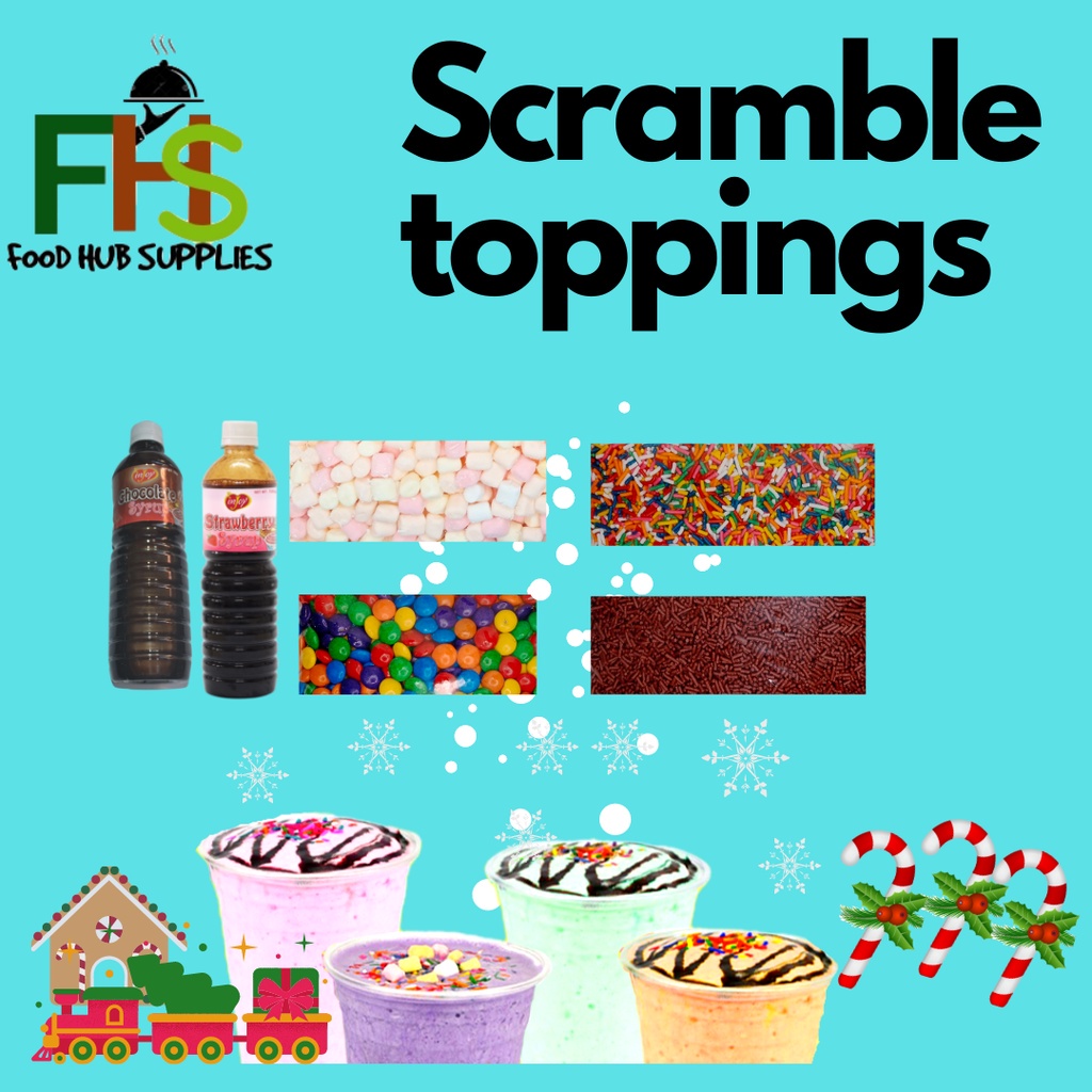 Dessert toppings 1kg (mini mallows, assorted sprinkle, chocolate